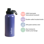 Stainless Steel Travel Bottle Blue 1L Nestasia