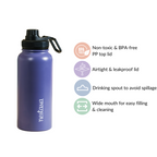 Stainless Steel Travel Bottle Blue 1L Nestasia
