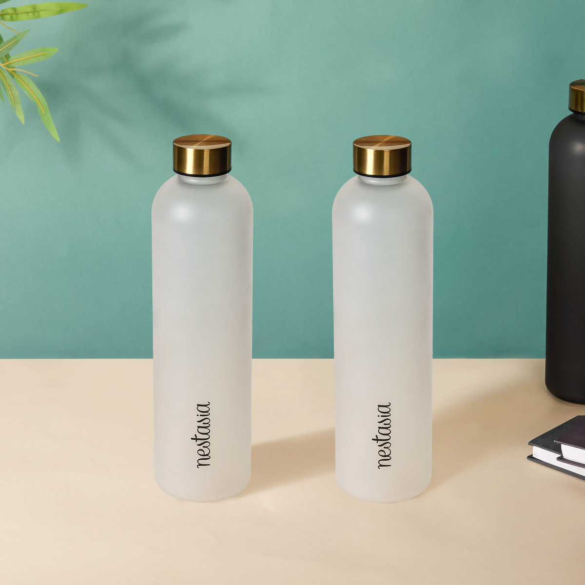 Time Marker Matte Water Bottle White 1L Set Of 2 Nestasia