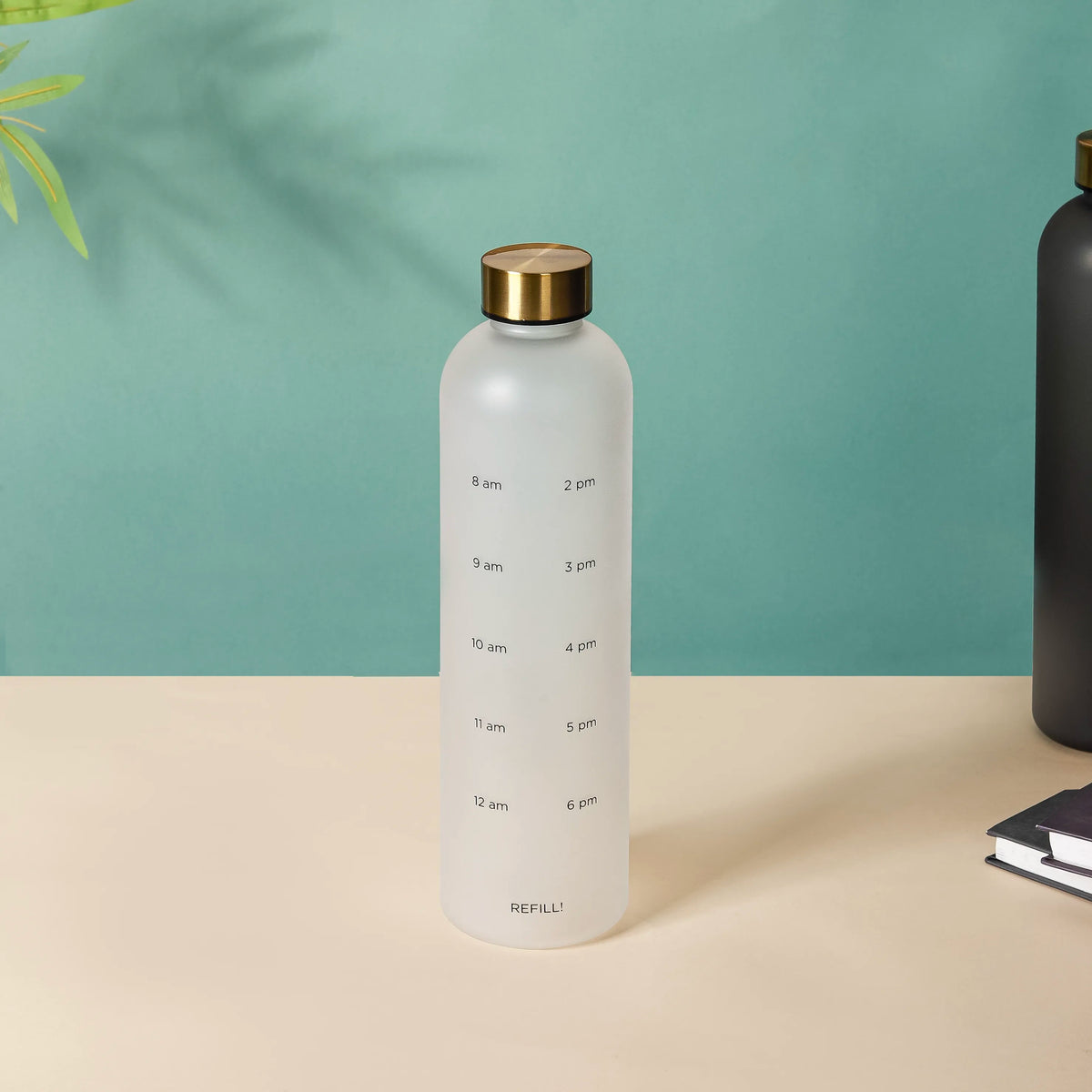 Time Marker Matte Water Bottle White 1L Set Of 2 Nestasia