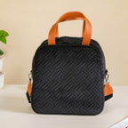 Sling Velvet Thermal Insulated Lunch Bag Black Nestasia