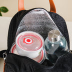 Sling Velvet Thermal Insulated Lunch Bag Black Nestasia