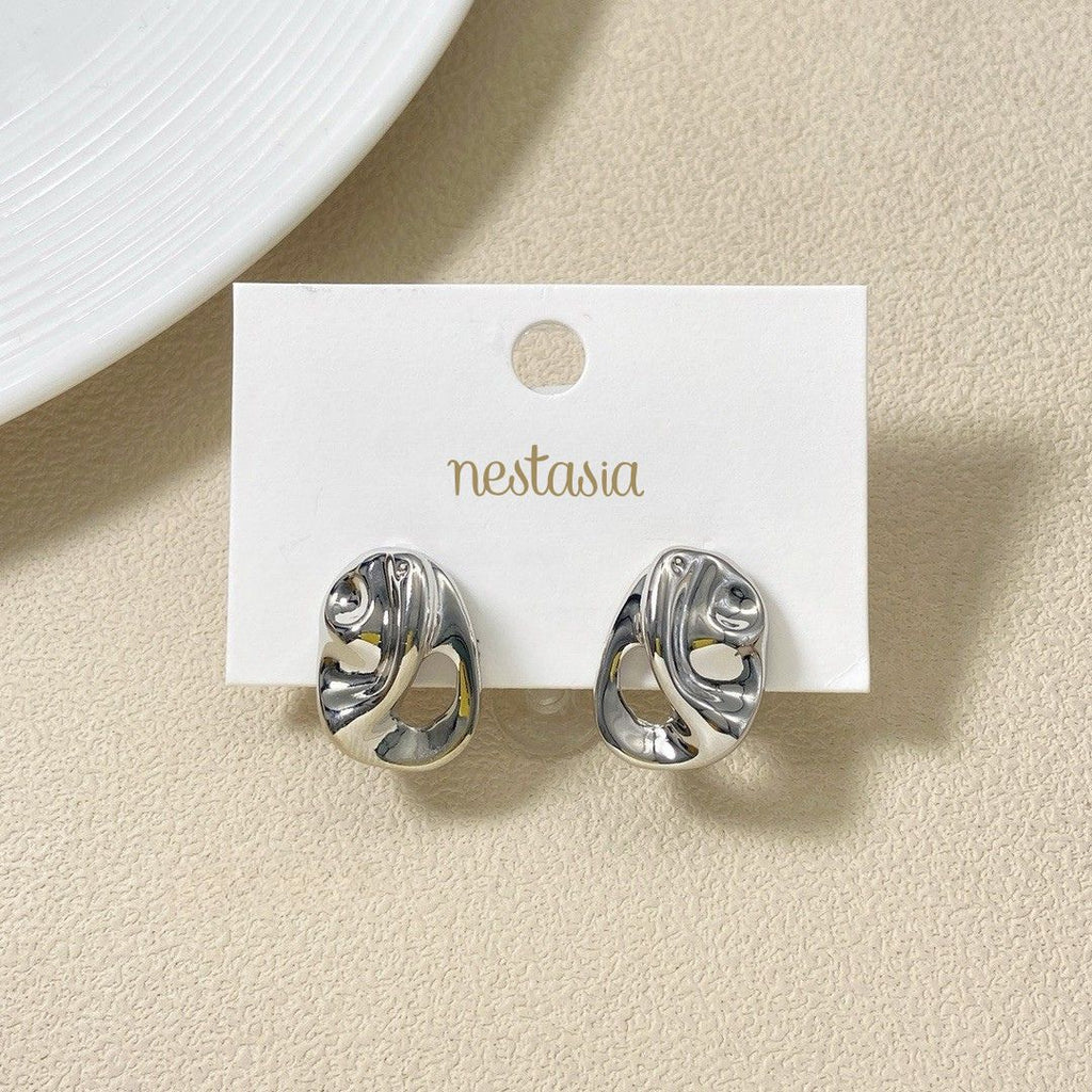 Wavestone Stud Earrings Nestasia