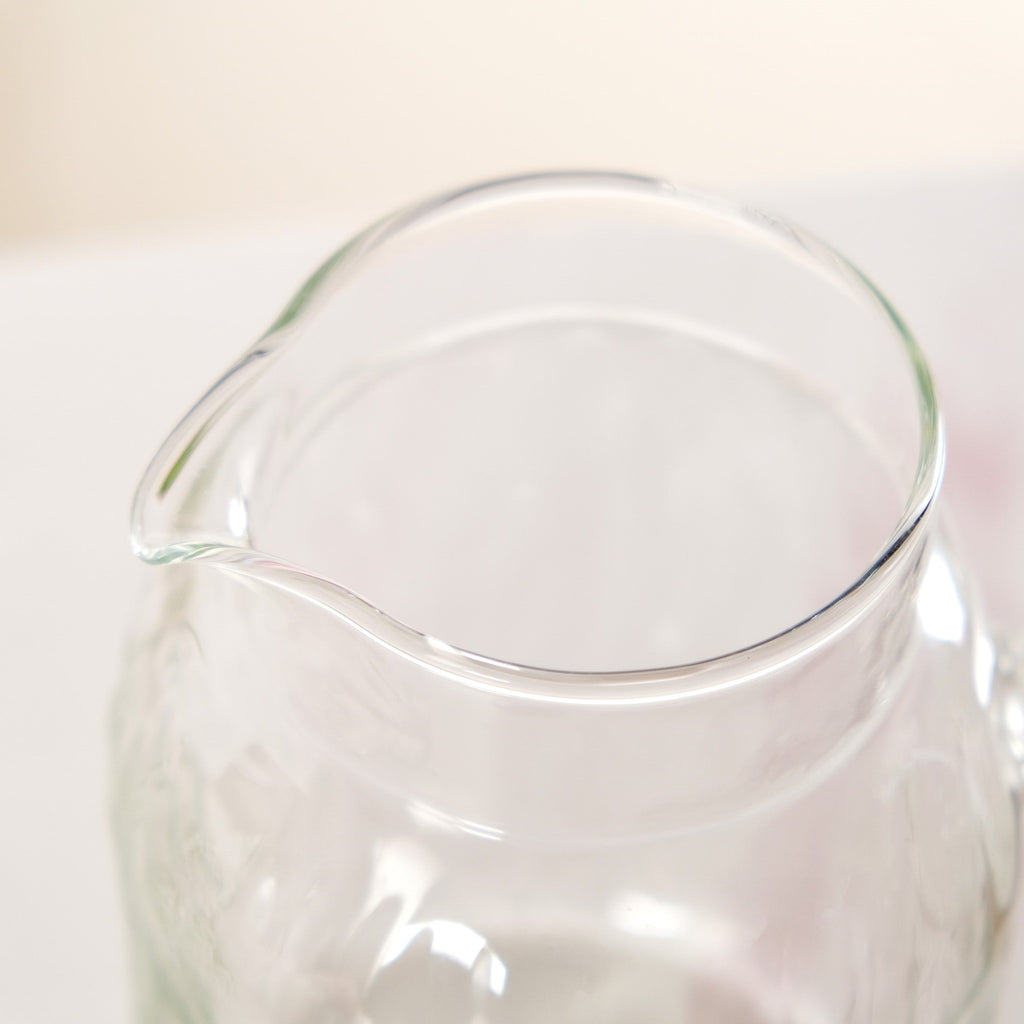 Wavy Glass Pitcher With Wooden Handle 1600ml Nestasia