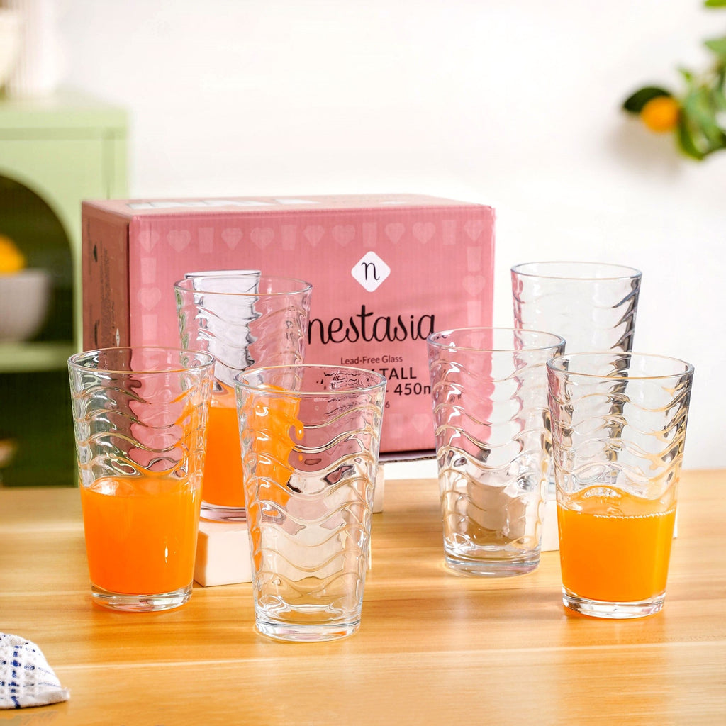 Wavy Tall Tumbler Set Of 6 450ml Nestasia