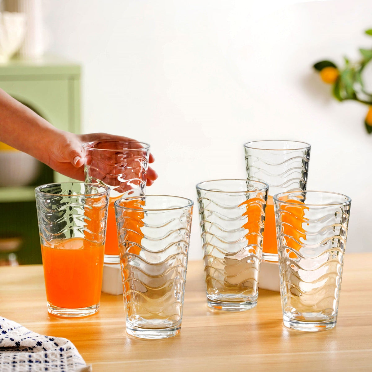 Wavy Tall Tumbler Set Of 6 450ml Nestasia