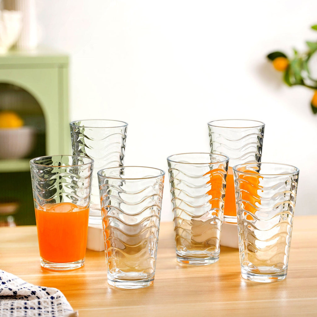 Wavy Tall Tumbler Set Of 6 450ml Nestasia