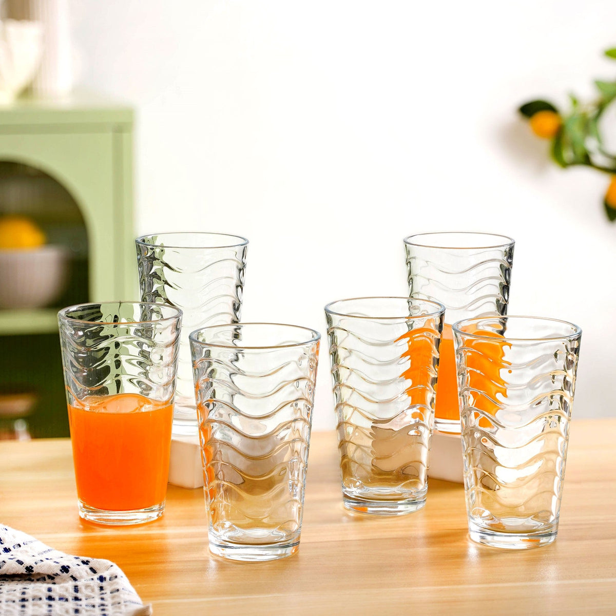 Wavy Tall Tumbler Set Of 6 450ml Nestasia