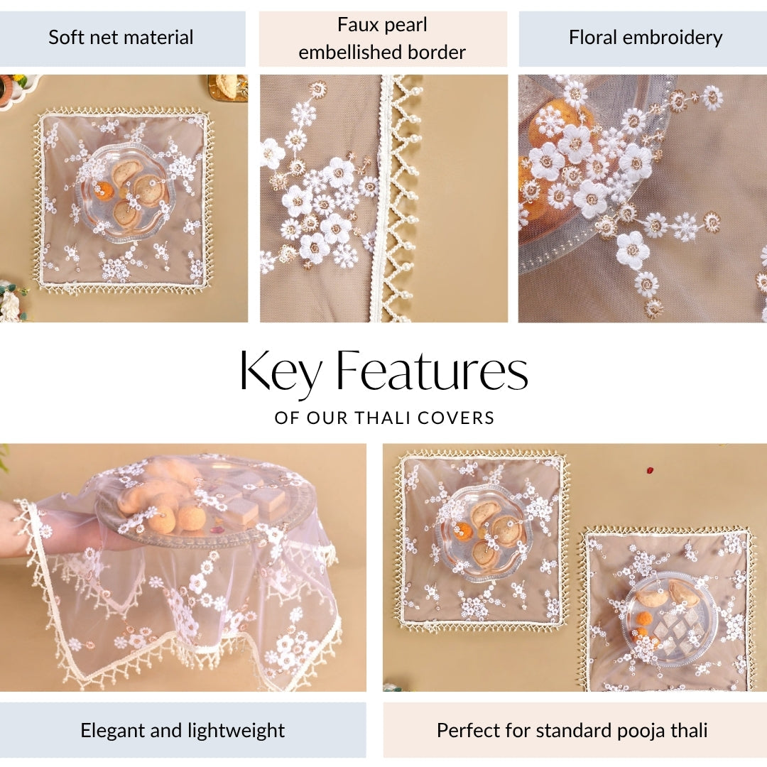 Wedding Floral Thali Cover Set Of 2 Lavender Nestasia