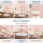 White 3 Tier Ceramic Cupcake Stand Nestasia