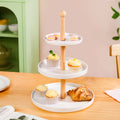 White 3 Tier Ceramic Cupcake Stand Nestasia