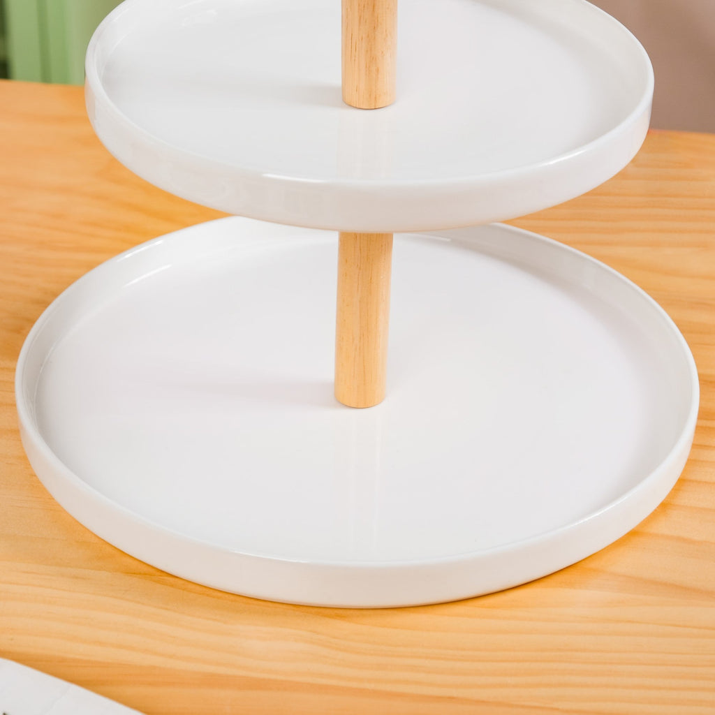 White 3 Tier Ceramic Cupcake Stand Nestasia