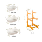White 3 Tier Ceramic Fruit Bowl With Stand Nestasia