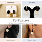 White And Black Pearl Earrings Nestasia