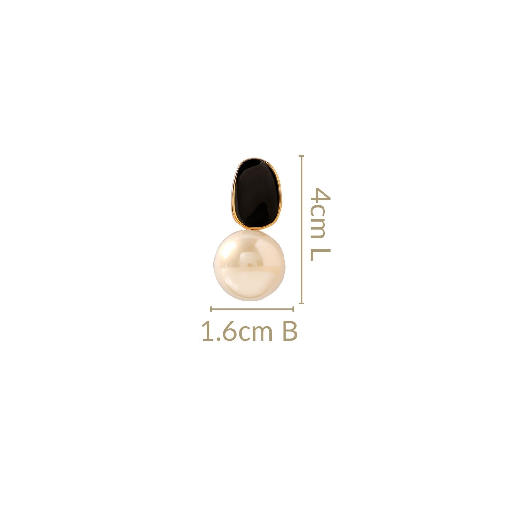 White And Black Pearl Earrings Nestasia