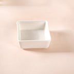 White Ceramic Bowls With Bamboo Tray Set Of 5 Nestasia