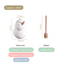 White Honey Pot With Wooden Dipper 350ml Nestasia