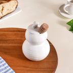 White Honey Pot With Wooden Dipper 350ml Nestasia