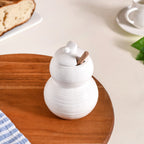 White Honey Pot With Wooden Dipper 350ml Nestasia