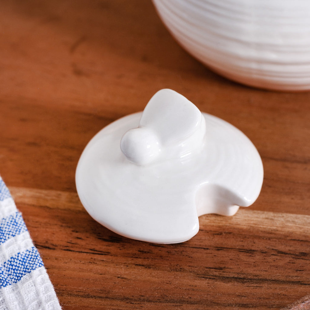 White Honey Pot With Wooden Dipper 350ml Nestasia
