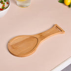White Ceramic Spoon Holder With Wooden Tray Nestasia
