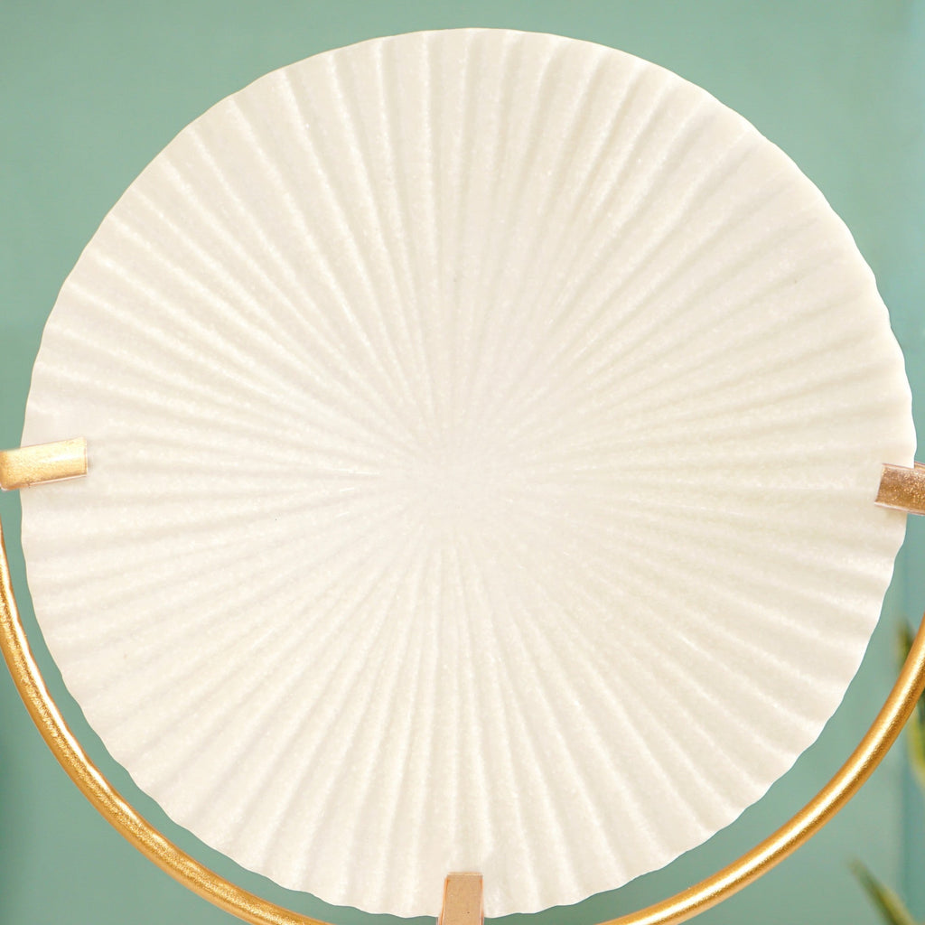 White Ribbed Disc Home Decor Nestasia