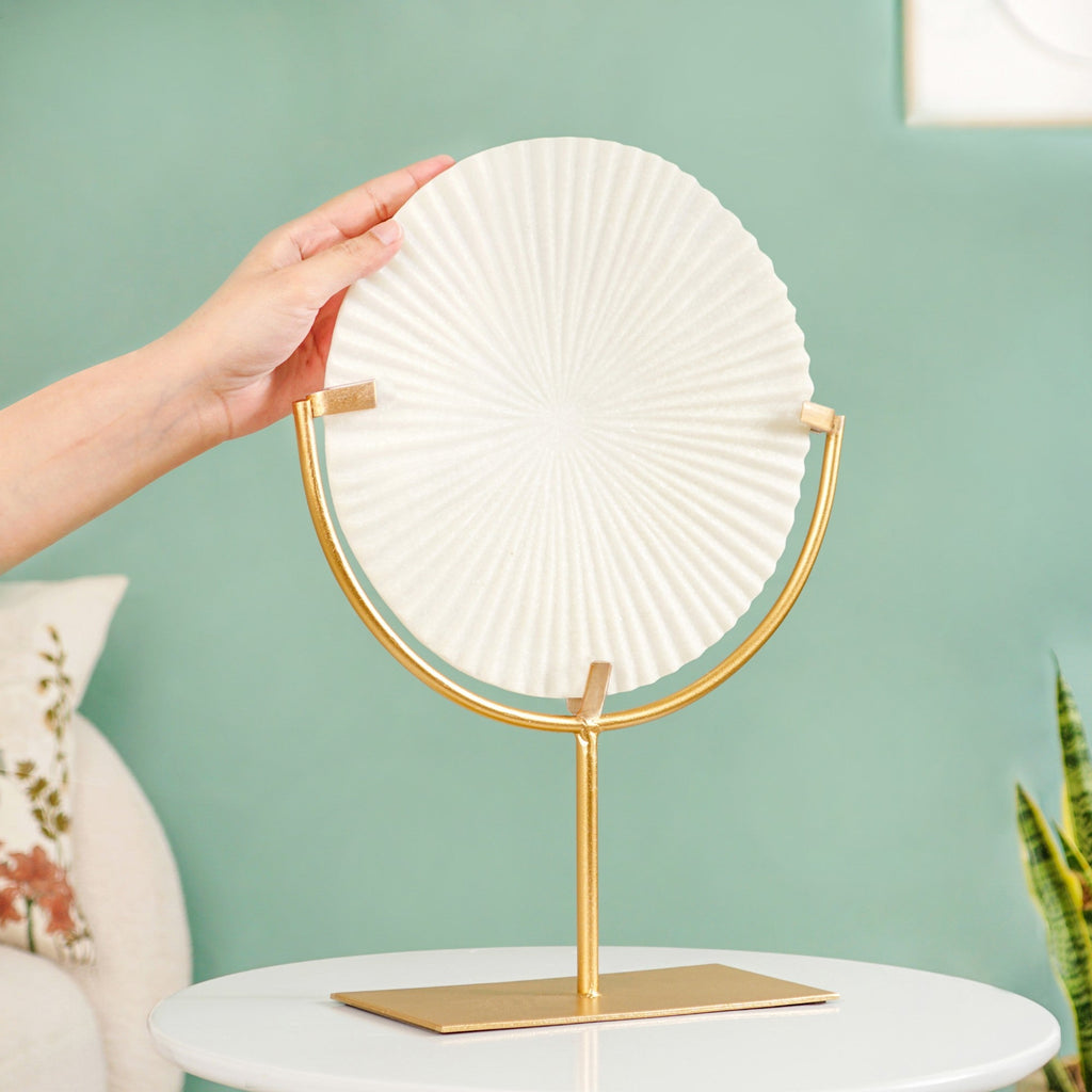 White Ribbed Disc Home Decor Nestasia
