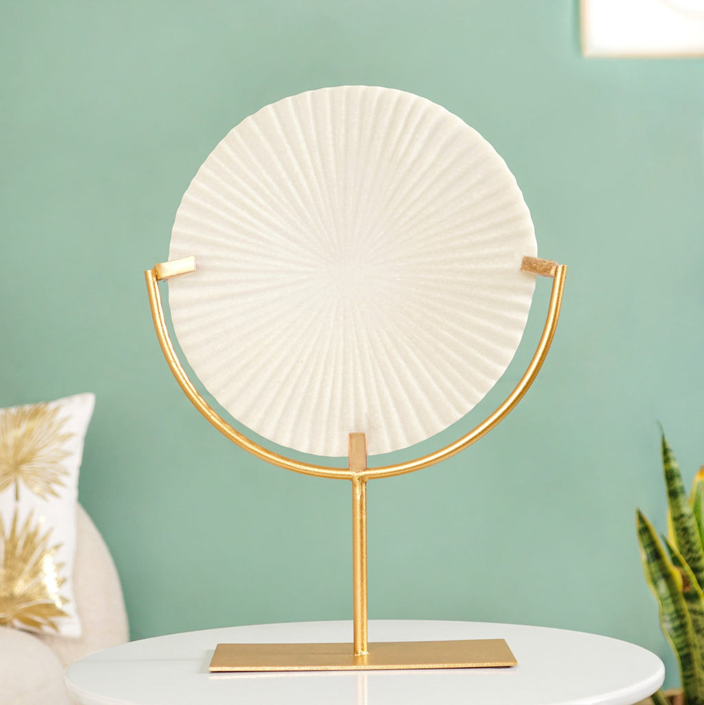 White Ribbed Disc Home Decor Nestasia