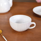 Ambrosia White Ceramic Teapot With Cup And Saucer Nestasia