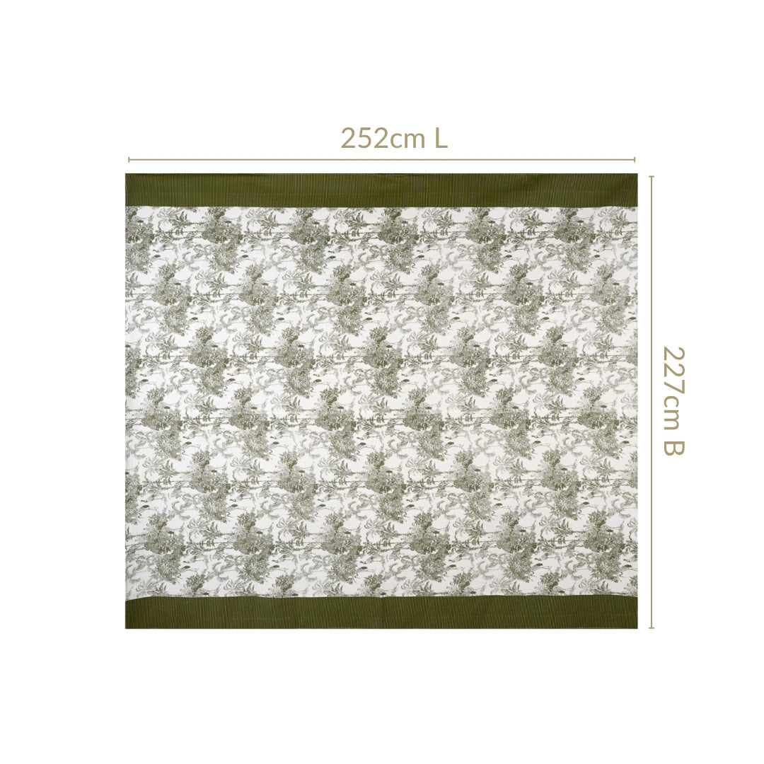 Tropical Quilted Cotton Bedcover Olive Green 250x220cm Nestasia