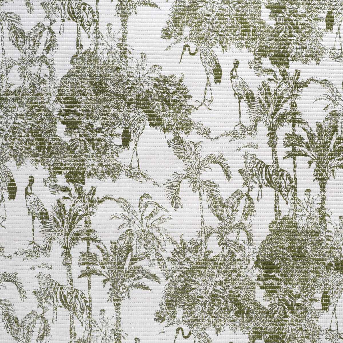 Tropical Quilted Cotton Bedcover Olive Green 250x220cm Nestasia