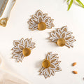 Lotus Tealight Candle Holder Set of 4 White Nestasia