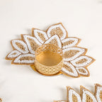 Lotus Tealight Candle Holder Set of 4 White Nestasia