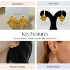 Wildflower Cluster Earrings Gold Nestasia