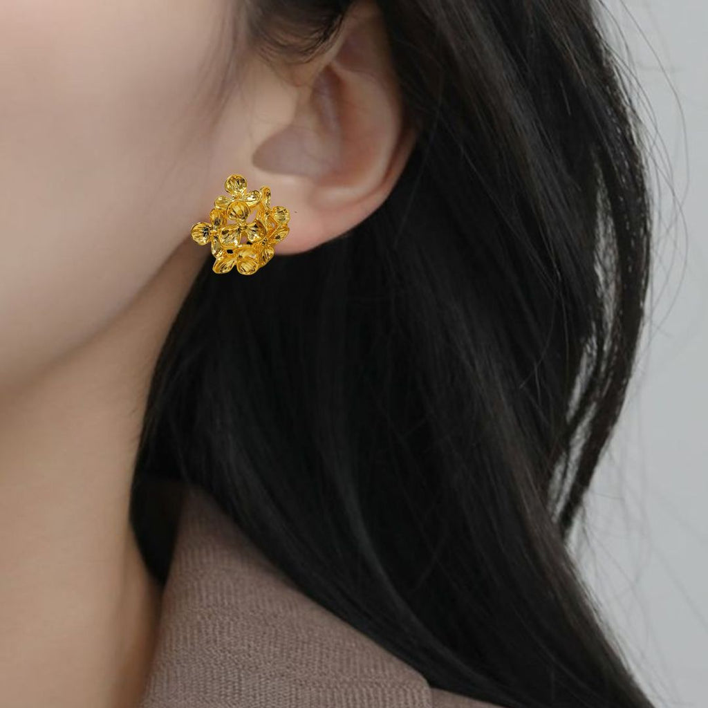 Wildflower Cluster Earrings Gold Nestasia