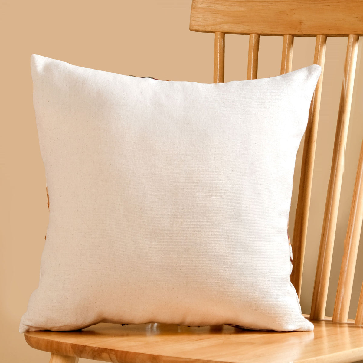 Poppy Flower Cotton Embroidered Cushion Cover 40x40cm Nestasia
