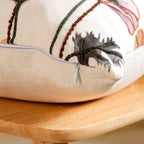 Poppy Flower Cotton Embroidered Cushion Cover 40x40cm Nestasia