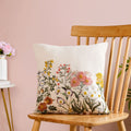 Wildflower Whisper Embroidered Cushion Cover 40x40cm Nestasia
