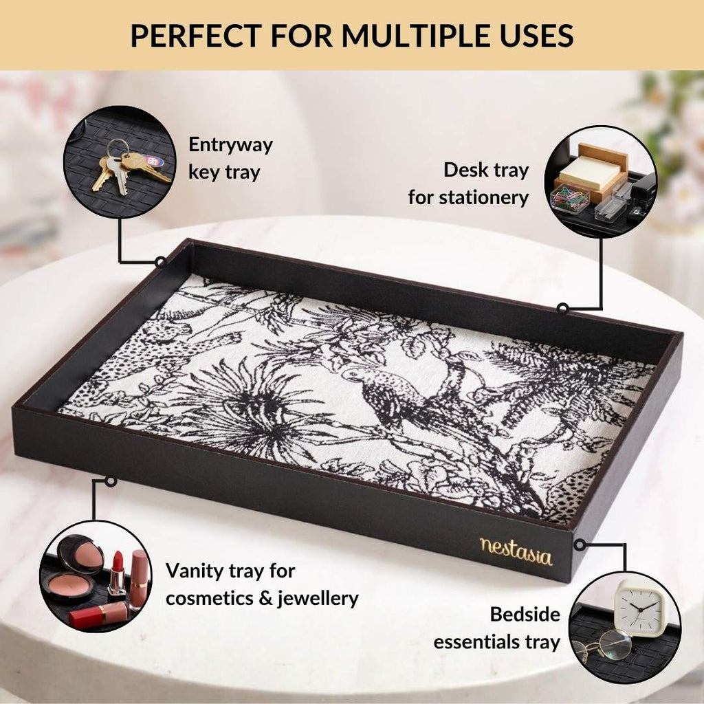 Wildlife Print Desk Organizer Tray Rectangle Nestasia