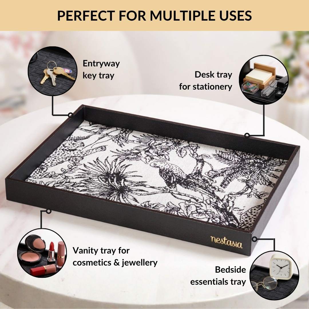 Wildlife Print Desk Organizer Tray Rectangle Nestasia