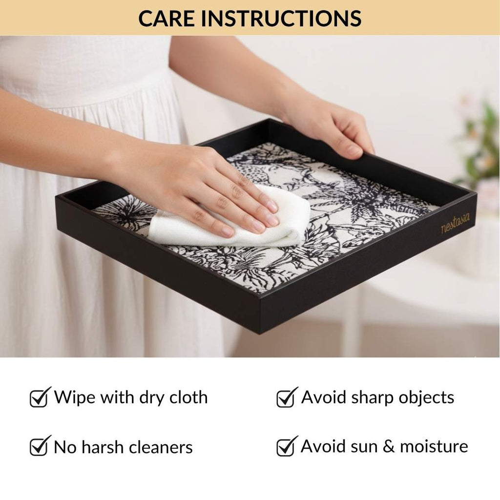 Wildlife Print Desk Organizer Tray Square Nestasia