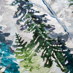 Snowfall In Pine Forest Embroidered Table Runner Nestasia
