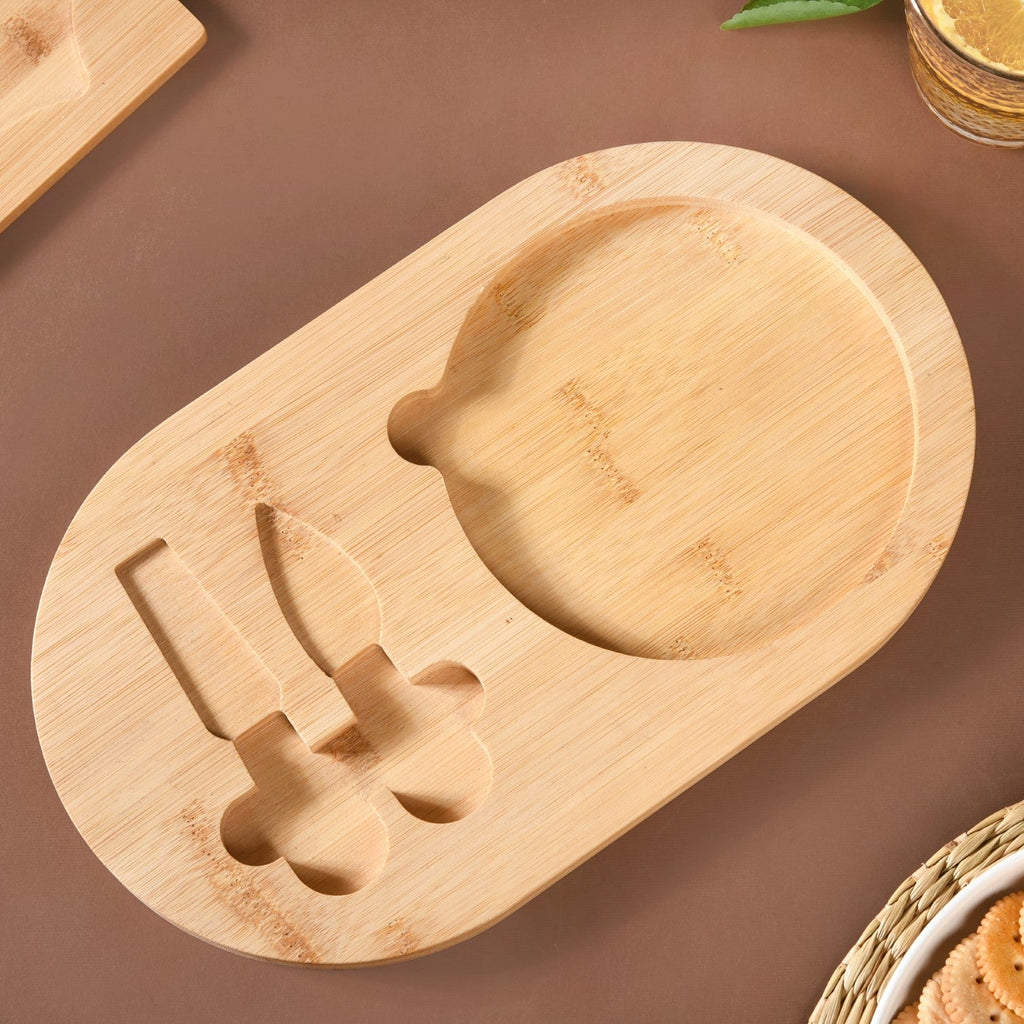 Wooden Cheese Platter Set With Marble Board And Cheese Cutlery Nestasia