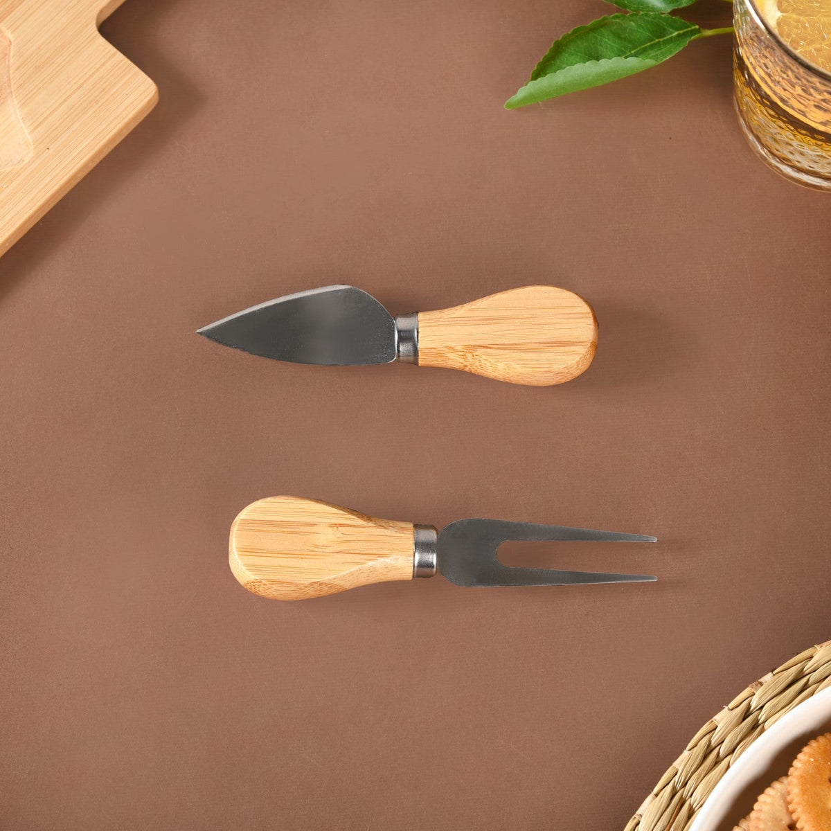 Wooden Cheese Platter Set With Marble Board And Cheese Cutlery Nestasia