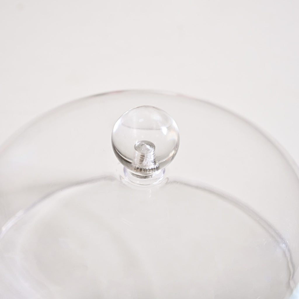 Wooden Cake Stand With Transparent Cloche 17cm Nestasia