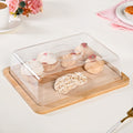 Rectangle Wooden Cake Stand With Cloche Nestasia