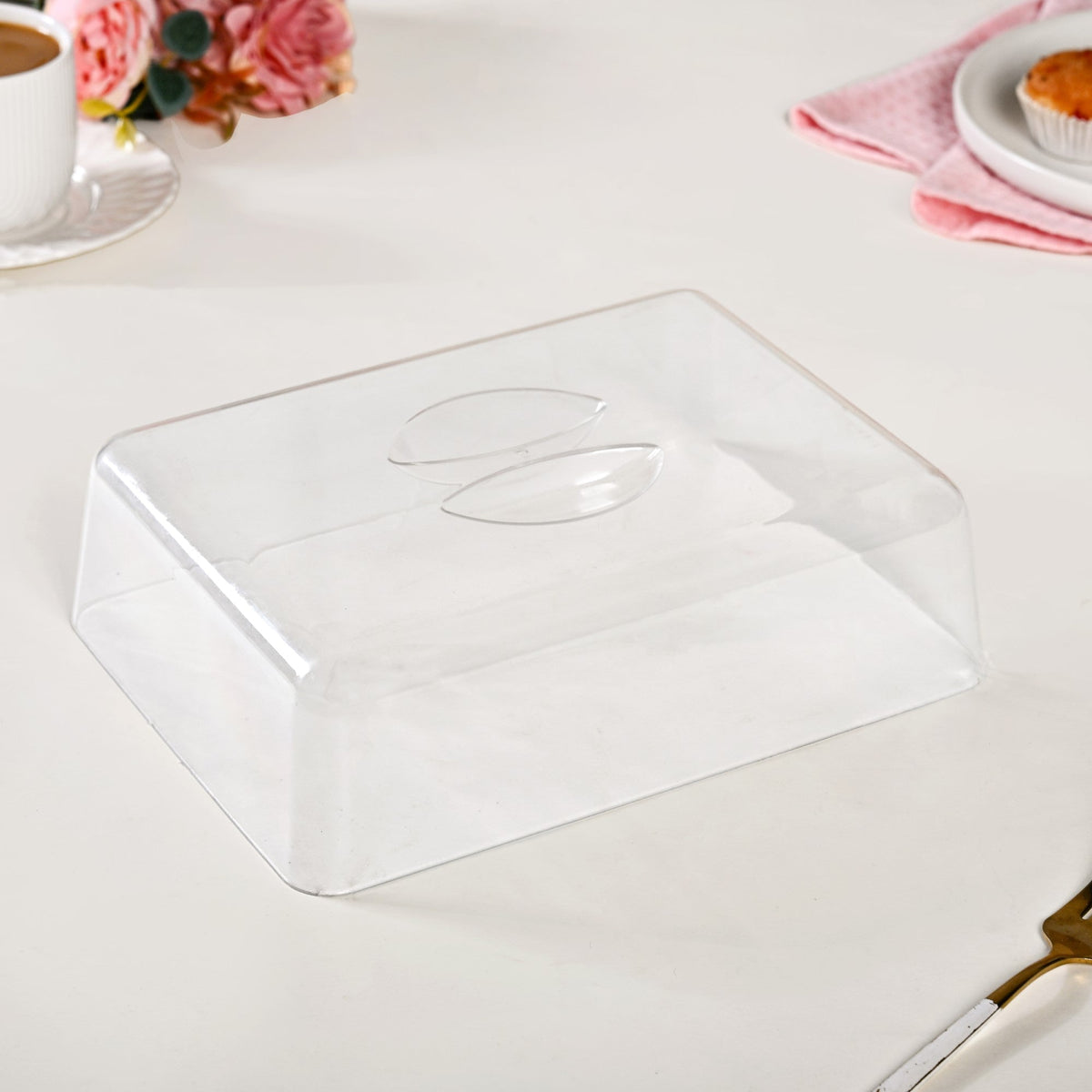 Rectangle Wooden Cake Stand With Cloche Nestasia