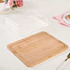 Rectangle Wooden Cake Stand With Cloche Nestasia