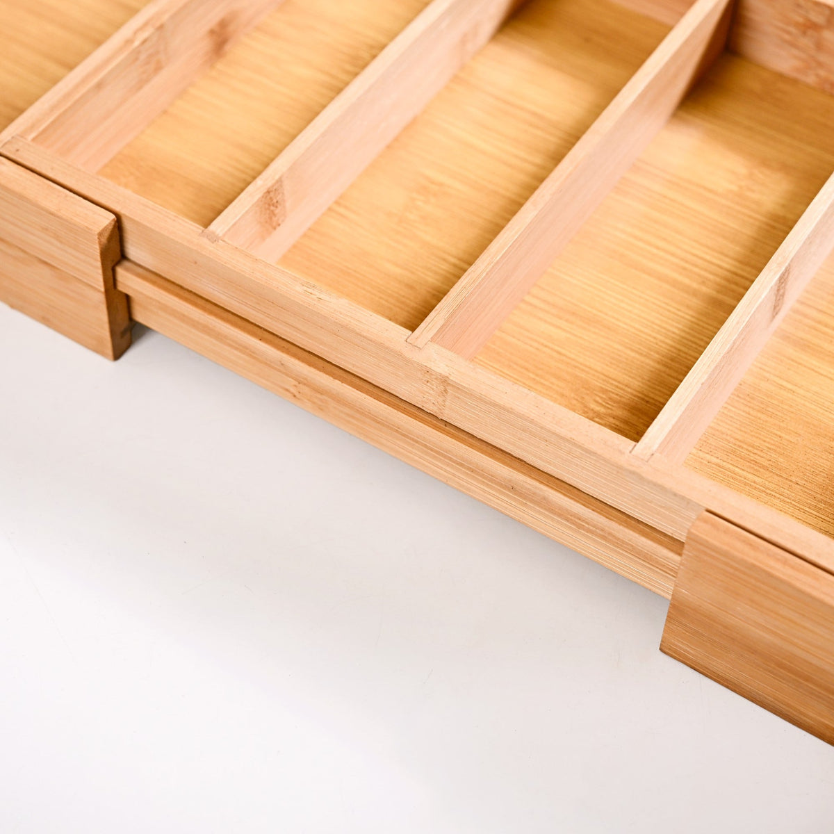 Adjustable Bamboo Kitchen Drawer Organiser For Cutlery Nestasia
