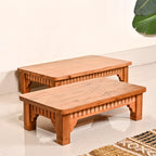 Pure Acacia Wooden Riser Set Of 2 Nestasia